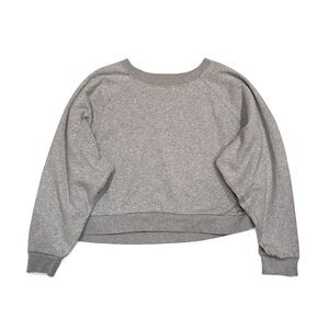 Gap Raglan Fleece Crop Oversized Sweatshirt in Light Heather Grey